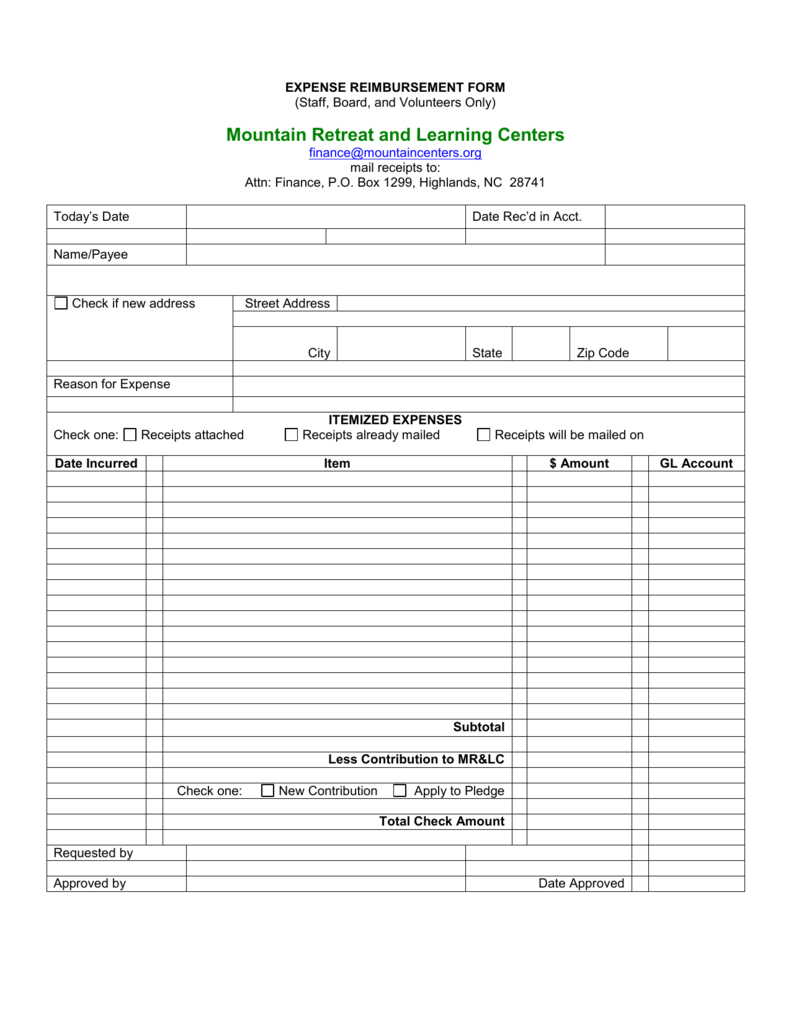 101 Sample Word Expense Reimbursement Form Within Reimbursement Form Template Word