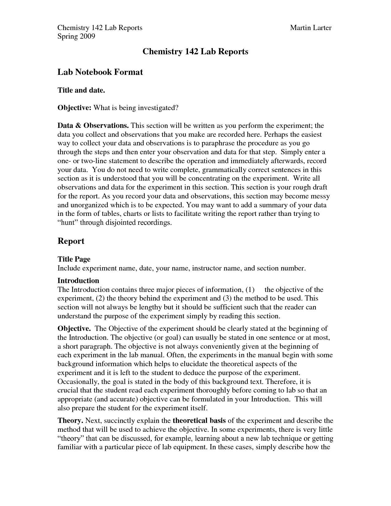 12 Example Of A Lab Report For Chemistry | Resume Letter For Inside Chemistry Lab Report Template