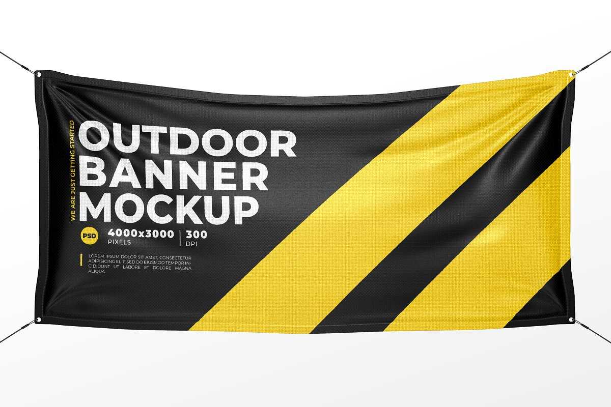 20 Banner Psd Mockups For Fantastic Banner Advertising – Kibarne For Outdoor Banner Template