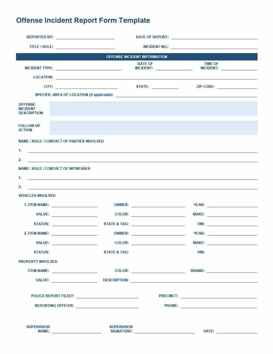 20+ Police Report Template & Examples [Fake / Real] ᐅ In Blank Police Report Template