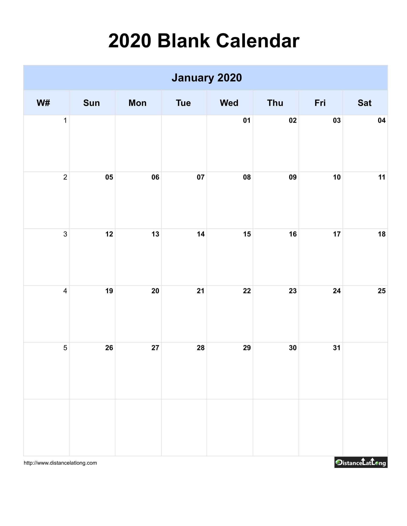 2020 Blank Calendar Blank Portrait Orientation Free Regarding Blank One Month Calendar Template