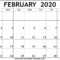 2020 February Printable Calendar – Dalep.midnightpig.co Intended For Full Page Blank Calendar Template