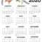 2020 Year At A Glance Printable Calendar – Calep.midnightpig.co Throughout Month At A Glance Blank Calendar Template