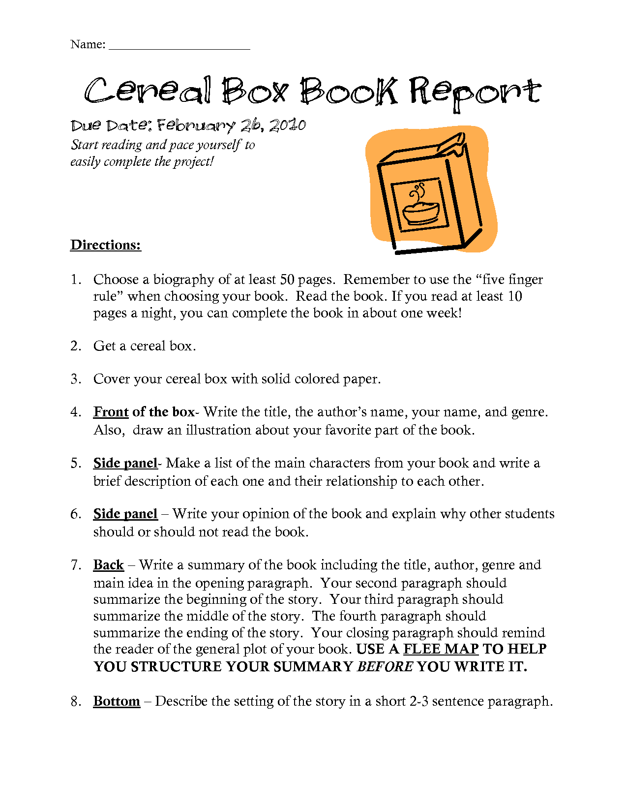 270 Pizza Book Report Template | Wiring Library With Regard To Cereal Box Book Report Template