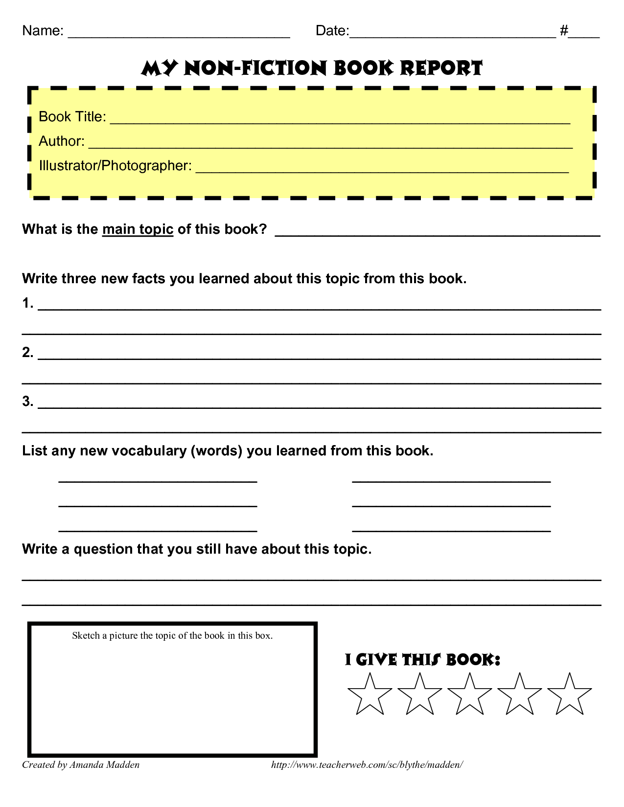28+ [ Historical Fiction Book Report Form ] | Book Report Intended For Book Report Template Middle School