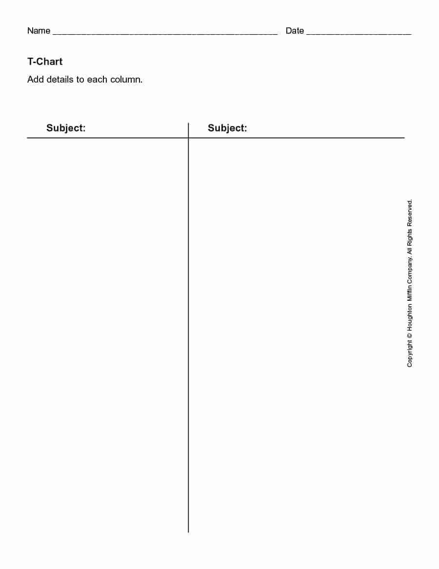 30 Printable T Chart Templates & Examples – Template Archive In T Chart Template For Word