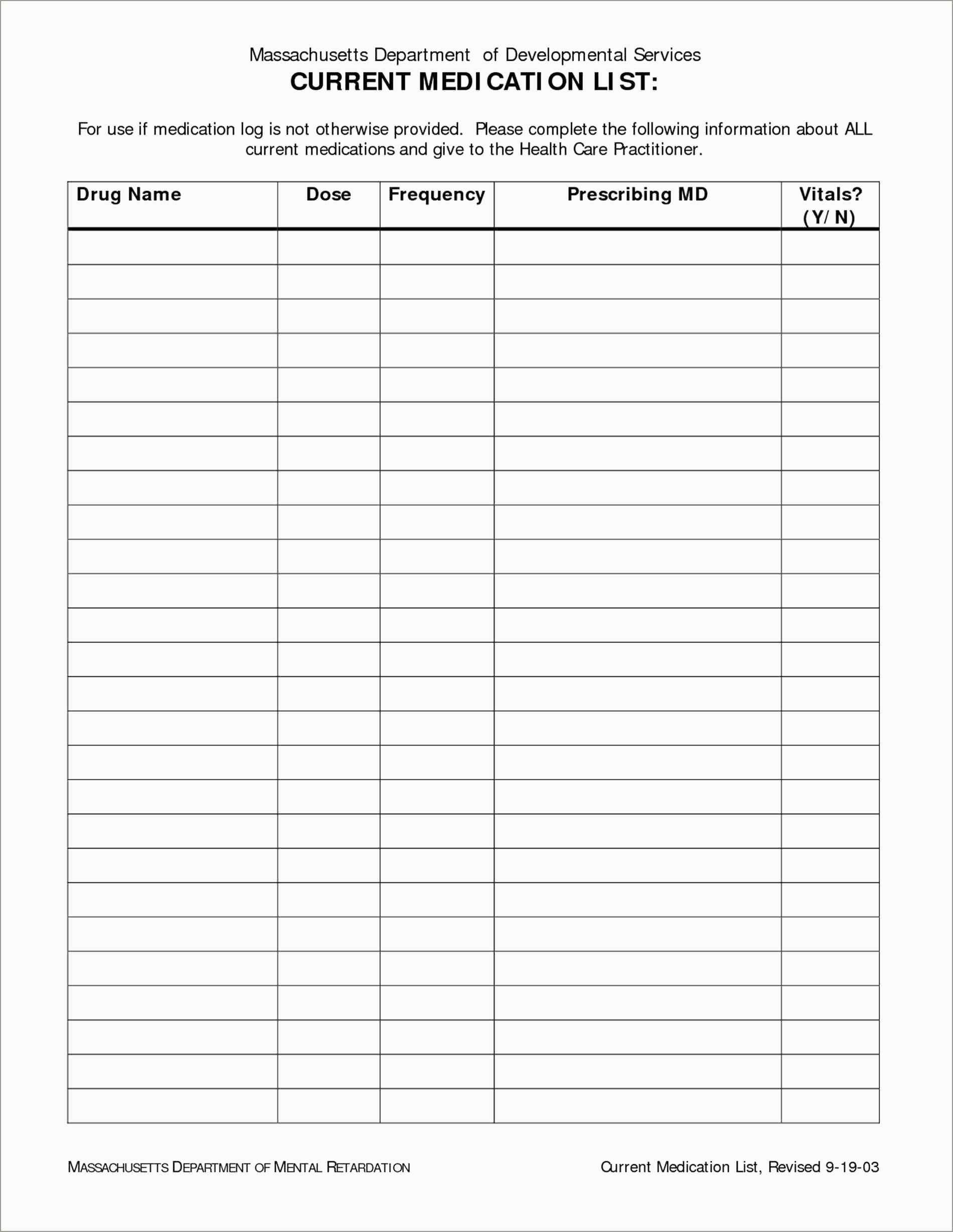 3062F6E Free Printable Medication List Template C Template Pertaining To Blank Medication List Templates