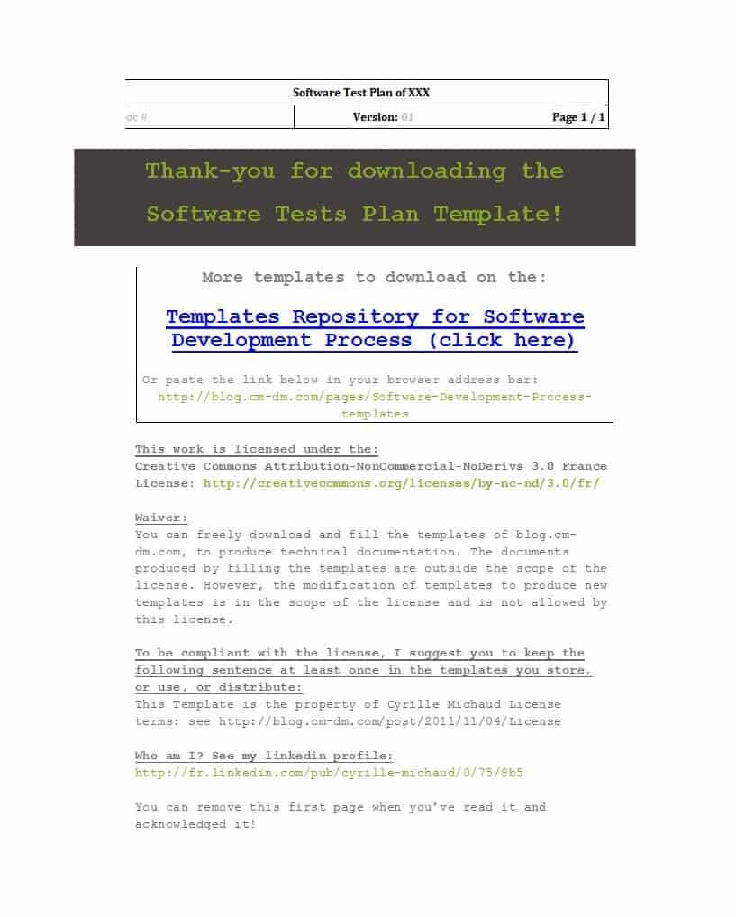 35 Software Test Plan Templates & Examples ᐅ Templatelab For Software Test Plan Template Word