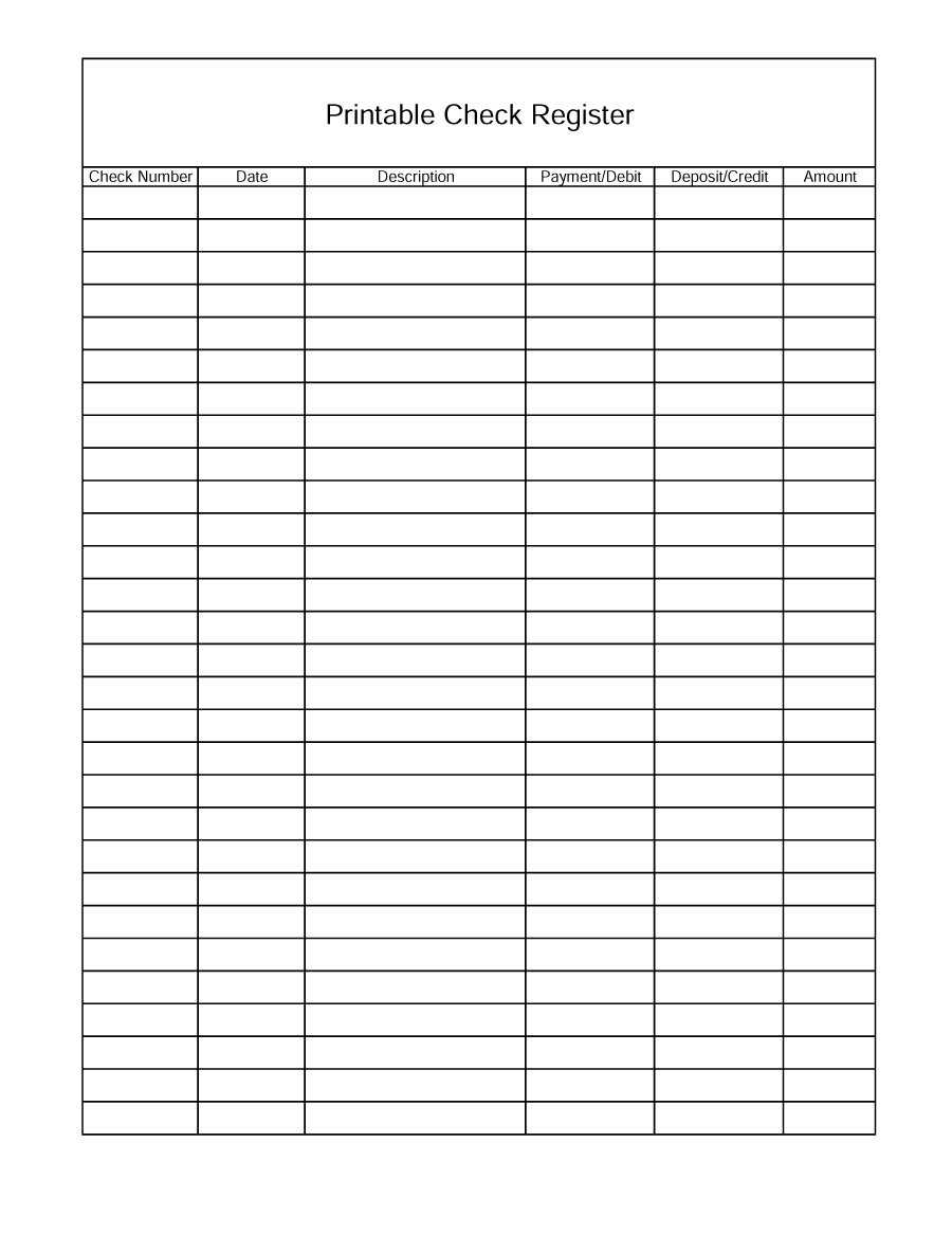 39 Checkbook Register Templates [100% Free, Printable] ᐅ With Print Check Template Word
