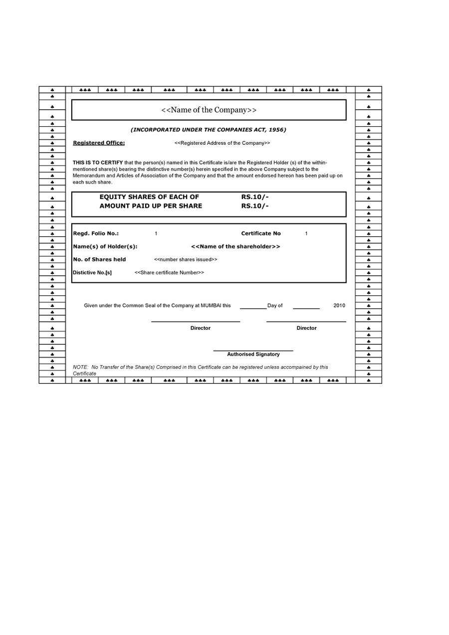 40+ Free Stock Certificate Templates (Word, Pdf) ᐅ Templatelab With Regard To Blank Share Certificate Template Free