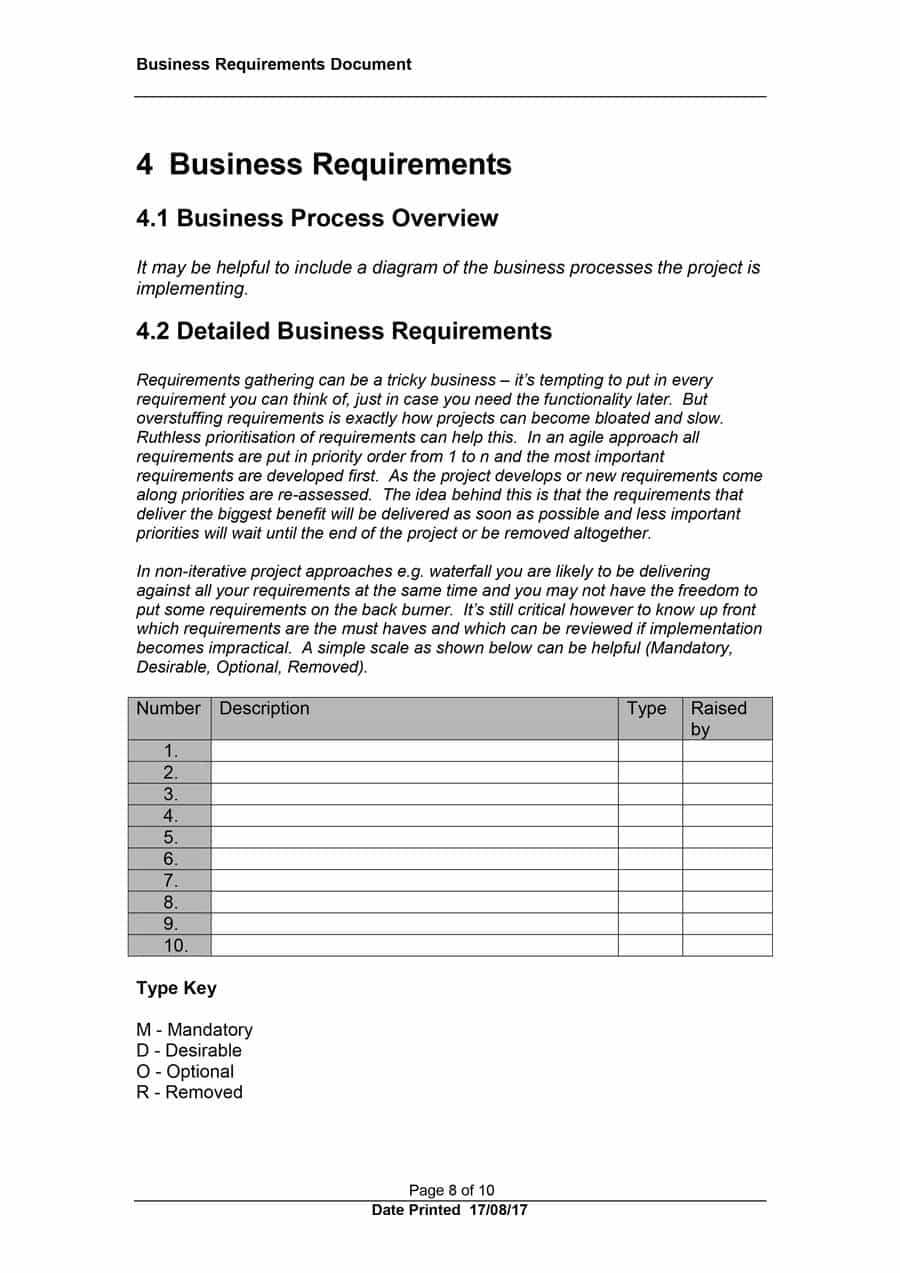 40+ Simple Business Requirements Document Templates ᐅ Pertaining To Reporting Requirements Template