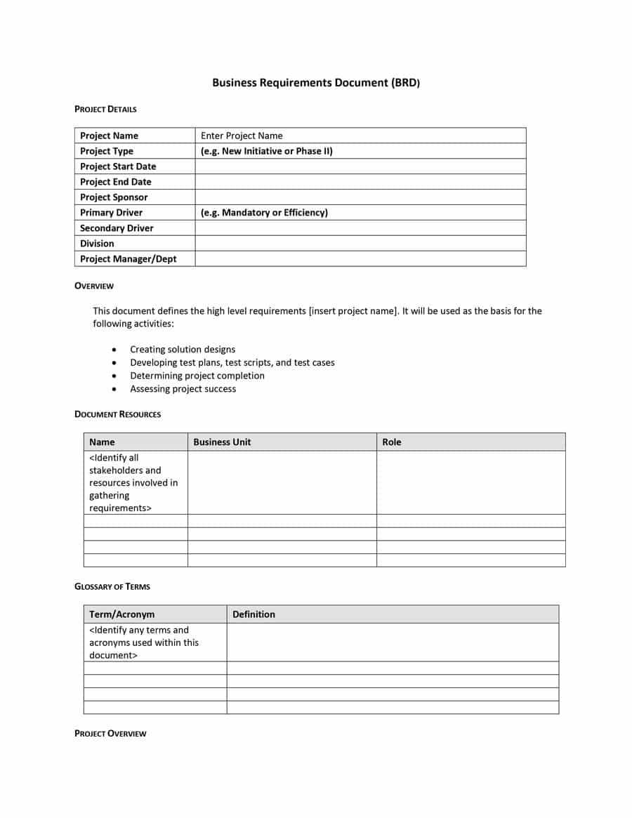 40+ Simple Business Requirements Document Templates ᐅ Within Reporting Requirements Template