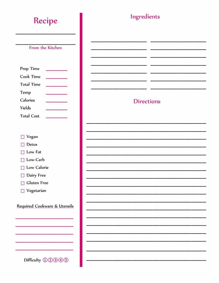 44 Perfect Cookbook Templates [+Recipe Book & Recipe Cards] In Blank Table Of Contents Template