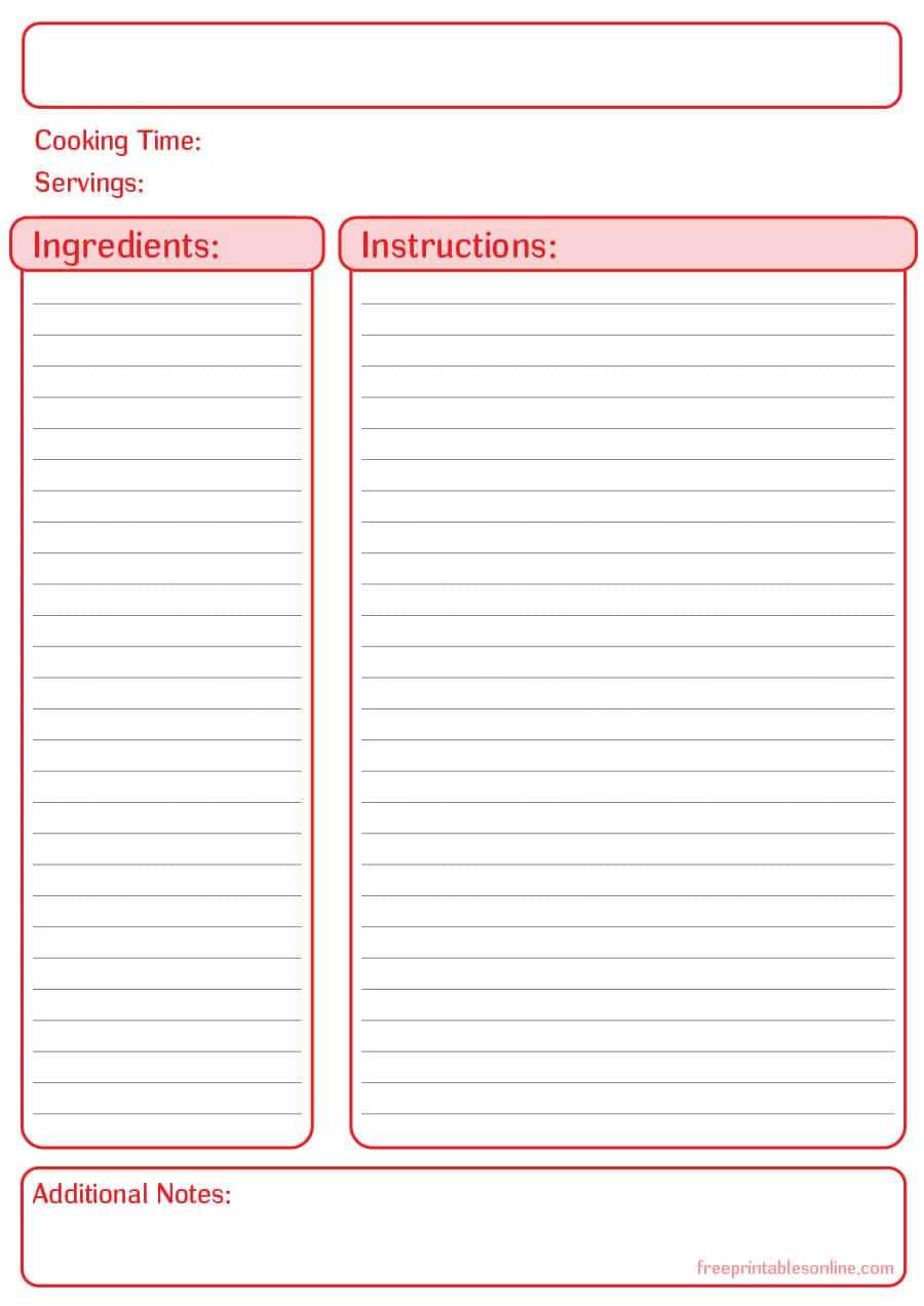 44 Perfect Cookbook Templates [+Recipe Book & Recipe Cards] Regarding Full Page Recipe Template For Word