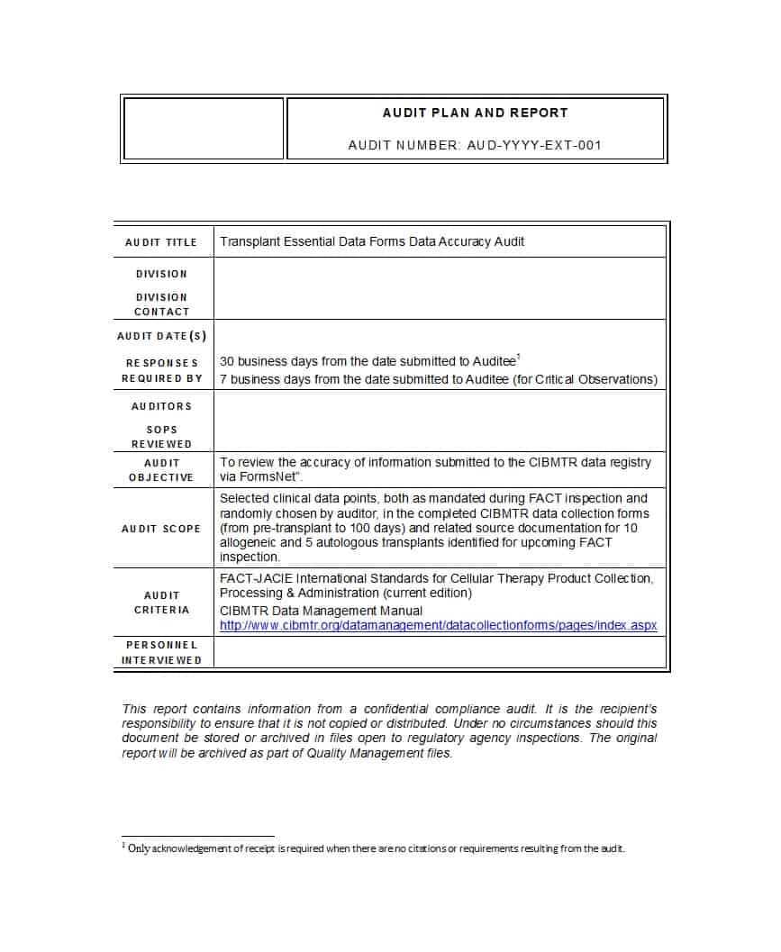 50 Free Audit Report Templates (Internal Audit Reports) ᐅ Throughout Internal Control Audit Report Template