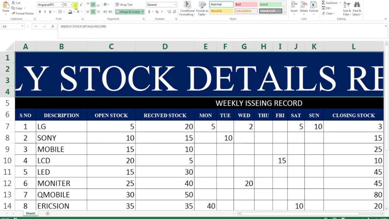 #68 How To Make Maintain Stocks Report In Ms Excel Inside Stock Report Template Excel