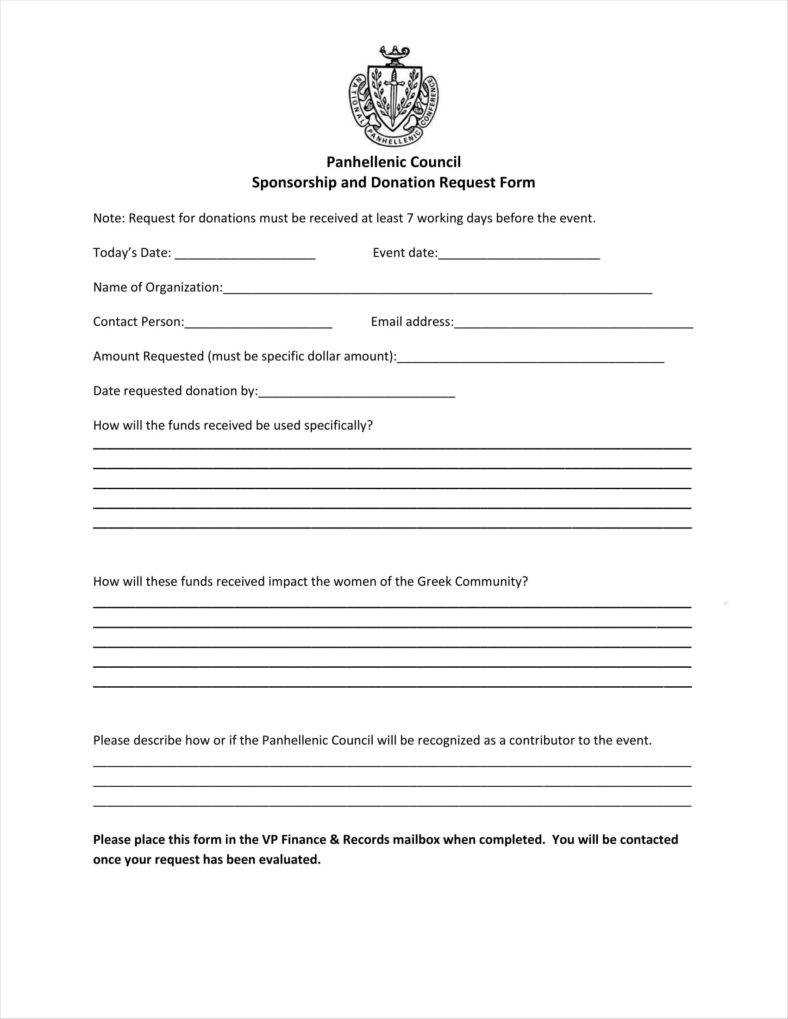 9+ Donation Application Form Templates Free Pdf Format For Blank Sponsorship Form Template