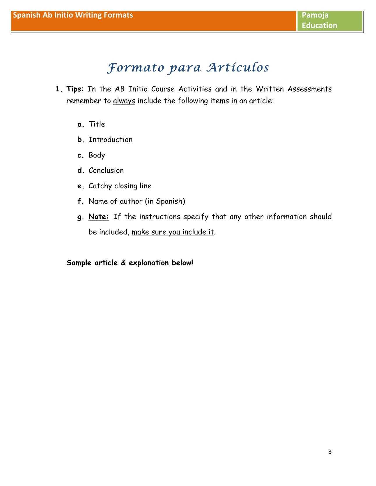 Ab Initio Writing Formats Pages 1 – 40 – Text Version With Regard To Book Report Template In Spanish