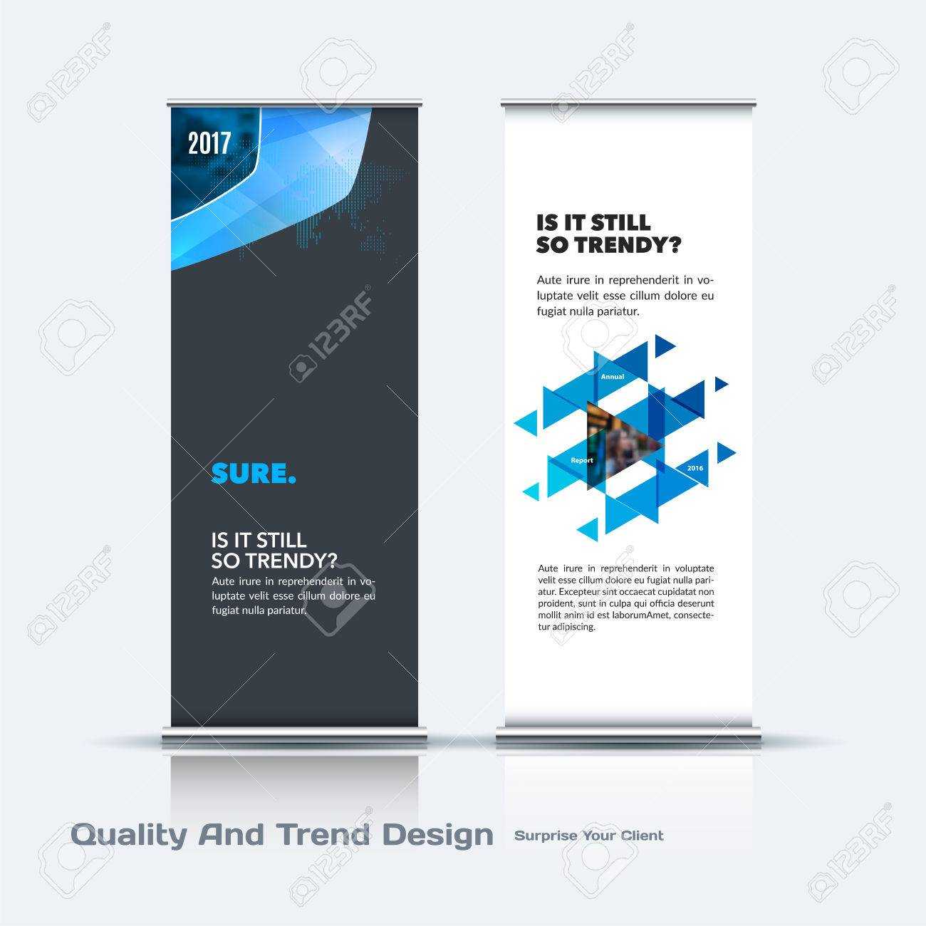 Abstract Business Vector Set Of Modern Roll Up Banner Stand Design Template  With Colourful Soft, Rounded Shapes Within Banner Stand Design Templates