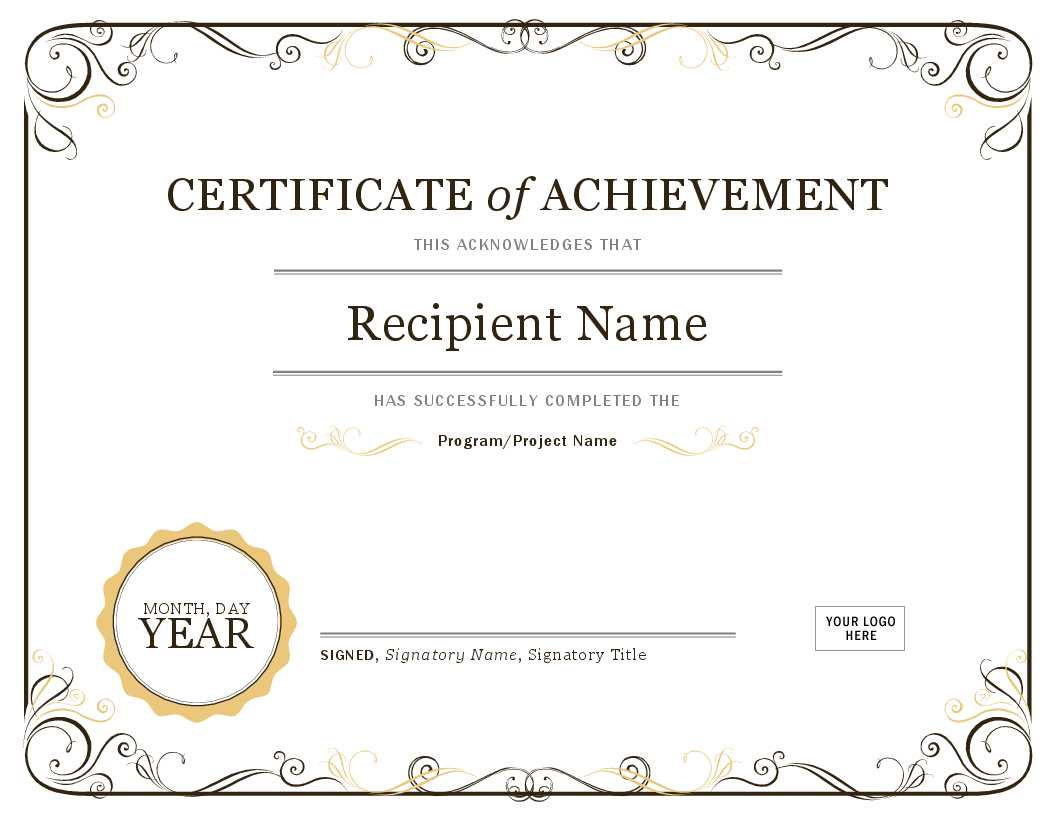 Achievement Award Certificate Template - Dalep.midnightpig.co Intended For Blank Certificate Of Achievement Template