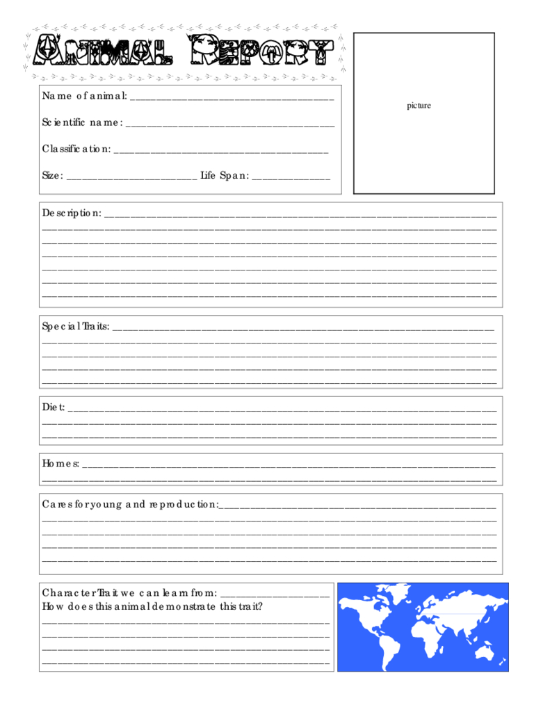 Animal Report Template – 5 Free Templates In Pdf, Word Within Animal Report Template