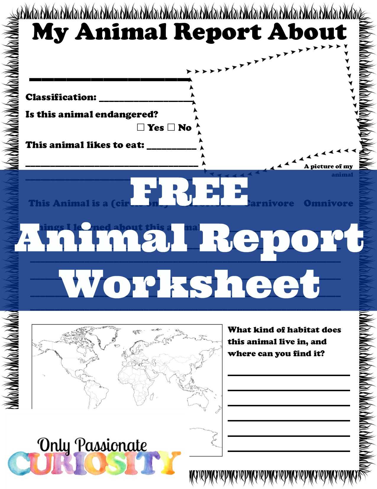 Animal Report Worksheet – Only Passionate Curiosity In Animal Report Template