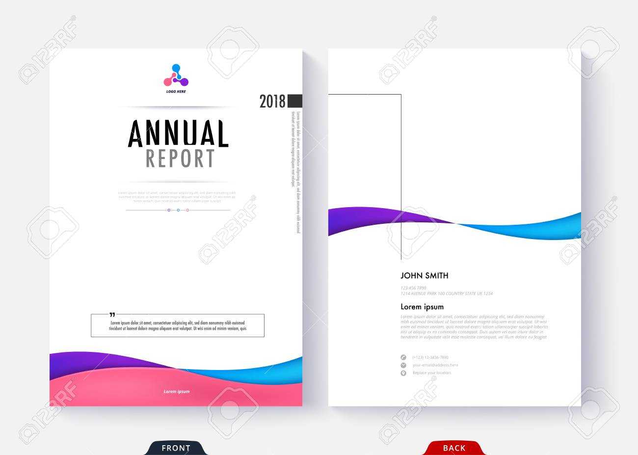Annual Report Cover Template Design For Business Document Page.. Intended For Report Front Page Template