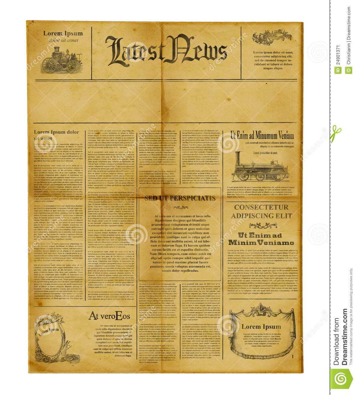 Antique Newspaper Template Stock Image. Image Of News – 24901371 With Old Blank Newspaper Template