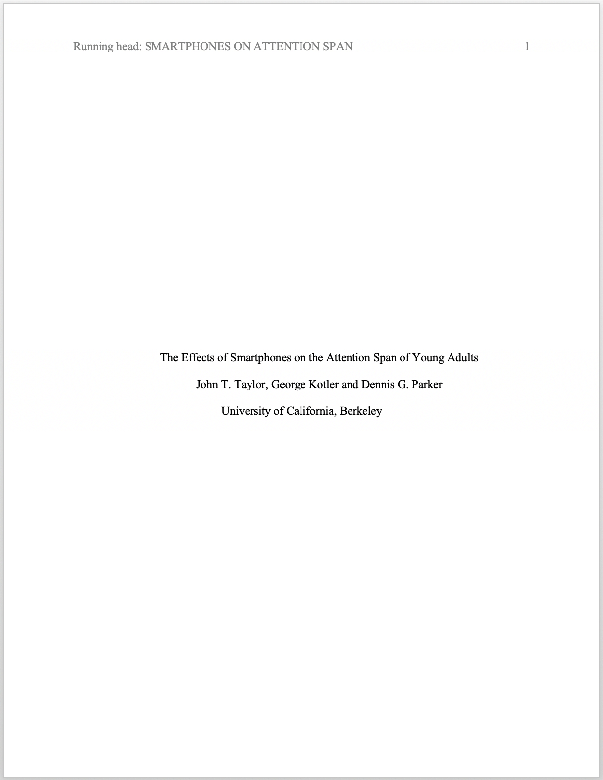 Apa Format For Academic Papers And Essays [Template] In Apa Word Template 6Th Edition