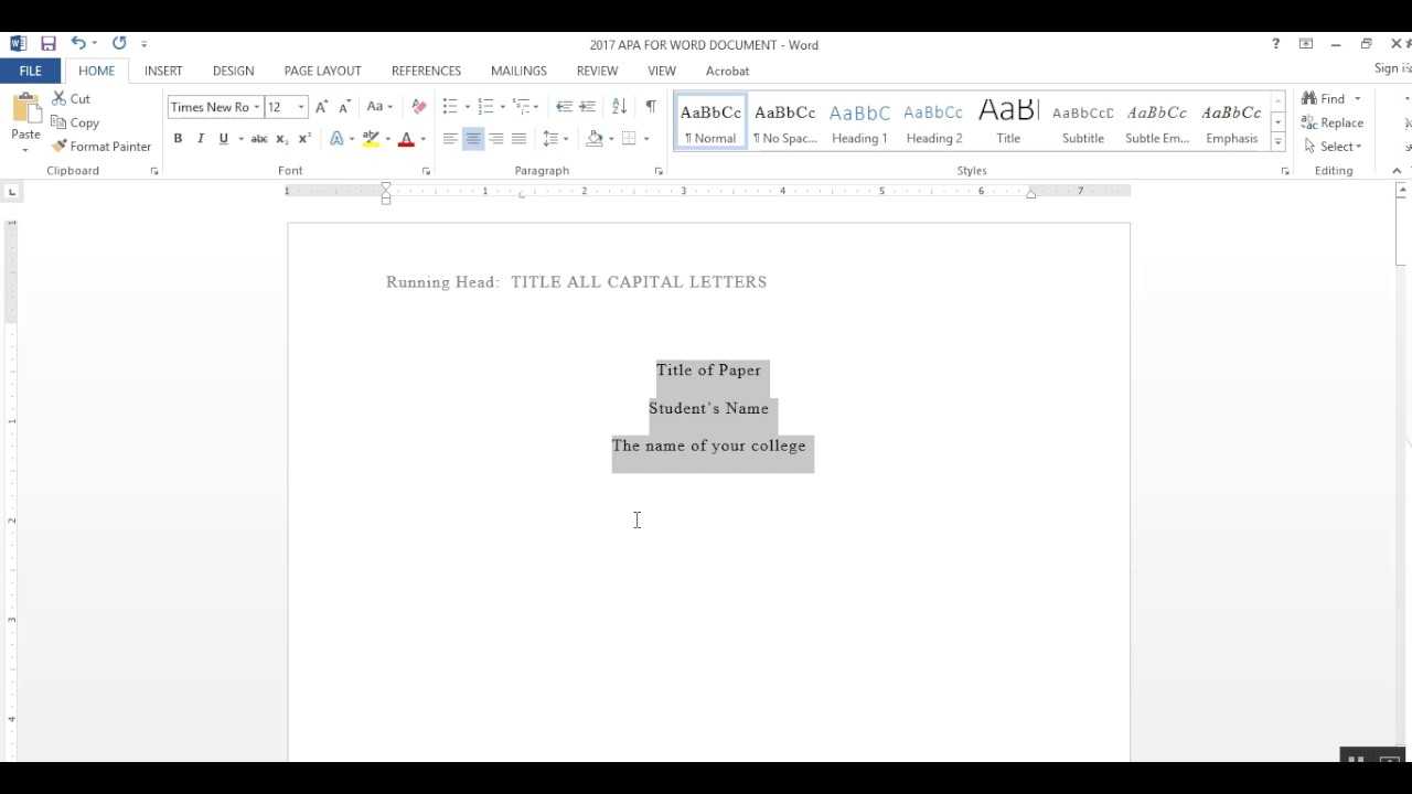 Apa Format Word Document – Calep.midnightpig.co With Regard To Apa Template For Word 2010