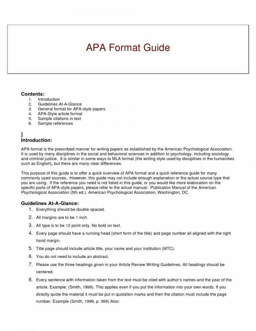 Apa Style Research Er Template Word Sample Outline 6Th In Apa Word Template 6Th Edition