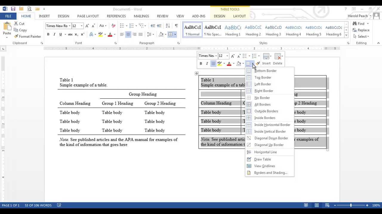 Apa Tables In Word Throughout Apa Template For Word 2010