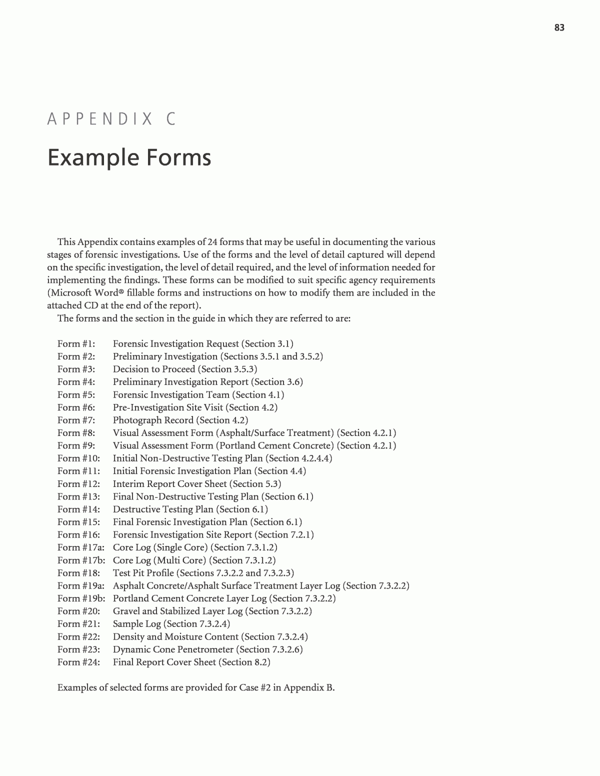 Appendix C – Example Forms | Guide For Conducting Forensic Intended For Forensic Report Template