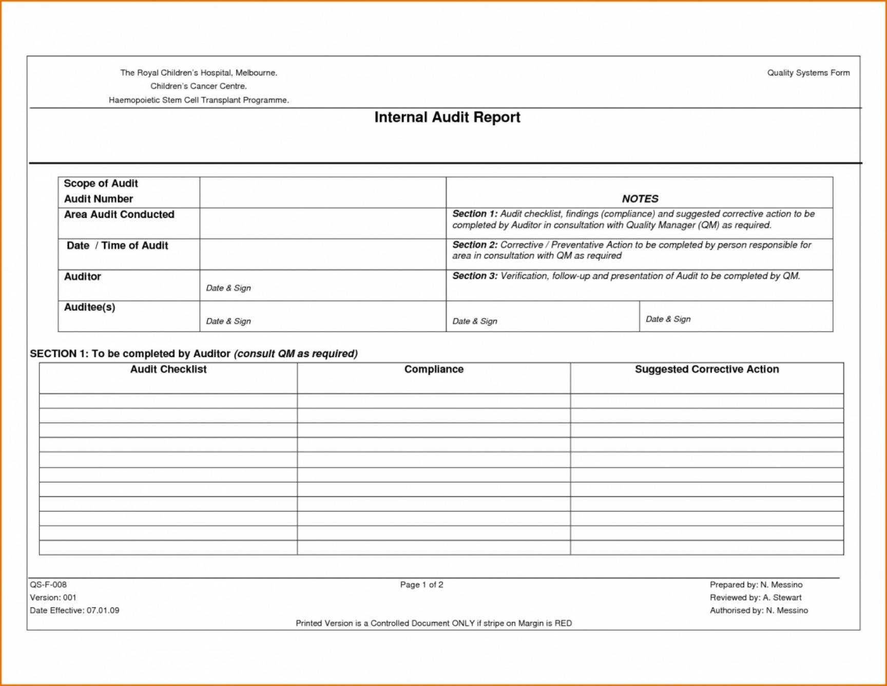 Audit Report Findings Template For Audit Findings Report Template