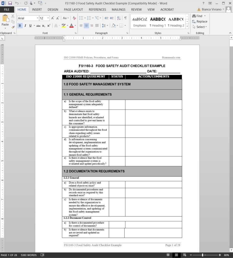 Audit Template Word – Calep.midnightpig.co With Regard To Iso 9001 Internal Audit Report Template