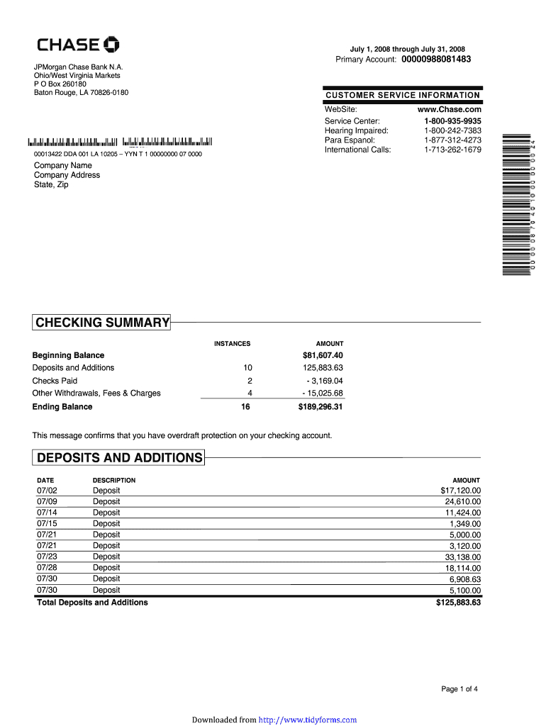 Bank Statement Template – Fill Out And Sign Printable Pdf Template | Signnow Pertaining To Blank Bank Statement Template Download