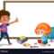 Banner Template With Boy And Girl In Classroom With Classroom Banner Template