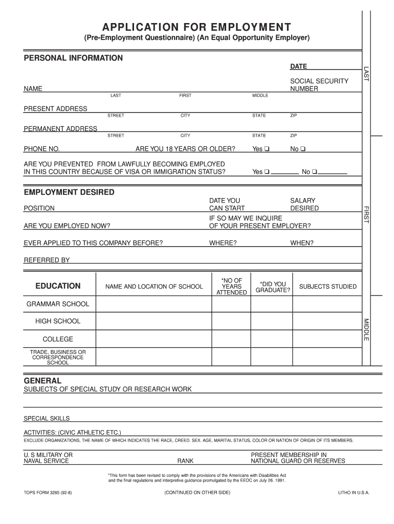 Basic Application For Employment Form Free – Dalep Regarding Employment Application Template Microsoft Word