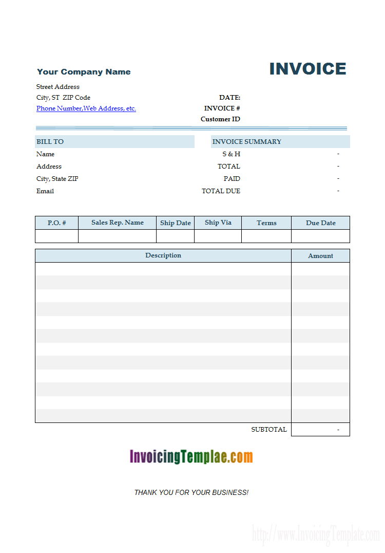 Basic Invoice Template For Mac For Microsoft Office Word Invoice Template