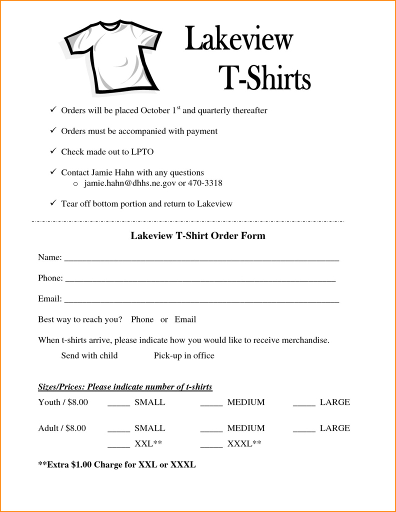 Beautiful Blank T Shirt Order Form Template Word – Models Within Blank T Shirt Order Form Template