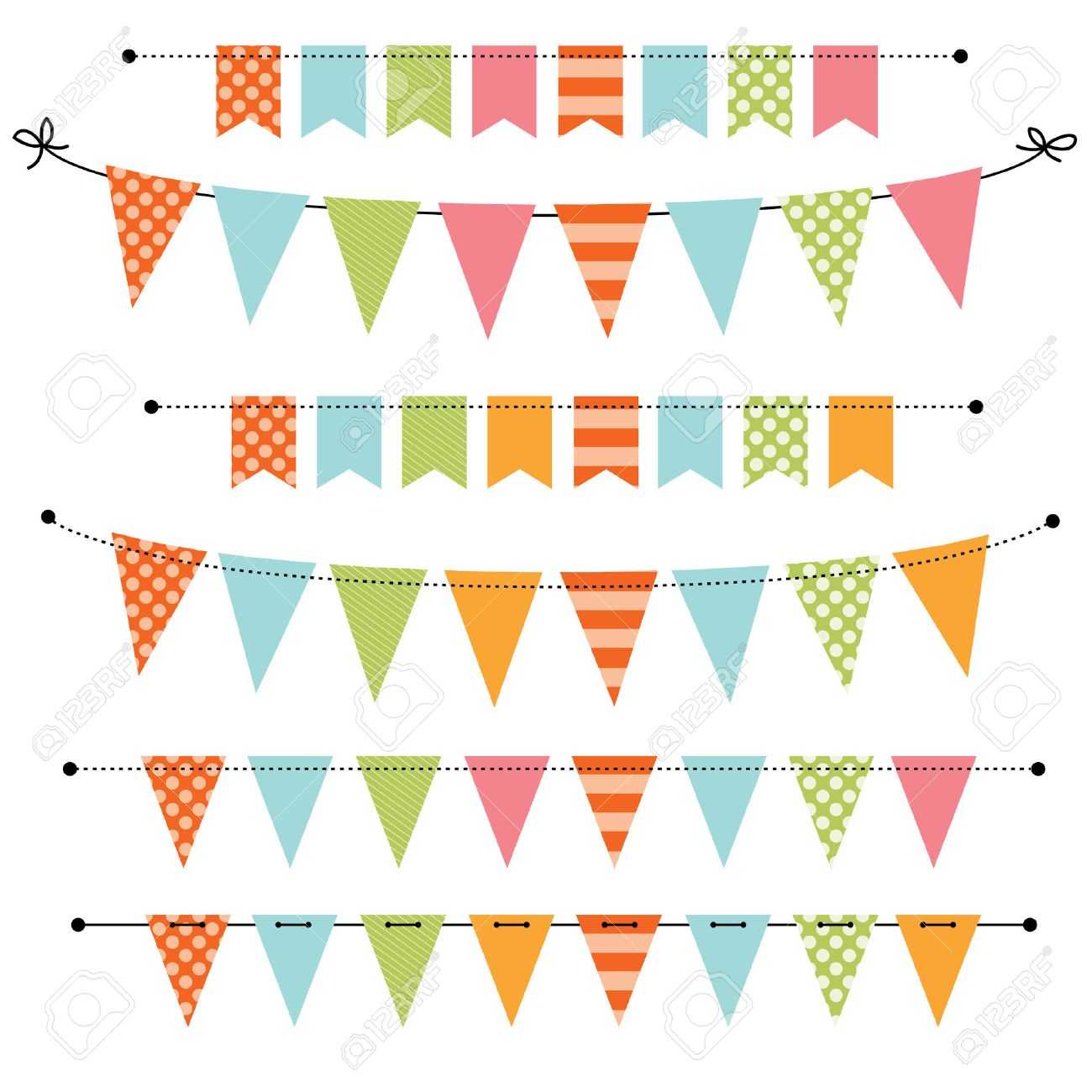 Blank Banner, Bunting Or Swag Templates For Scrapbooking Parties,.. Within Free Blank Banner Templates