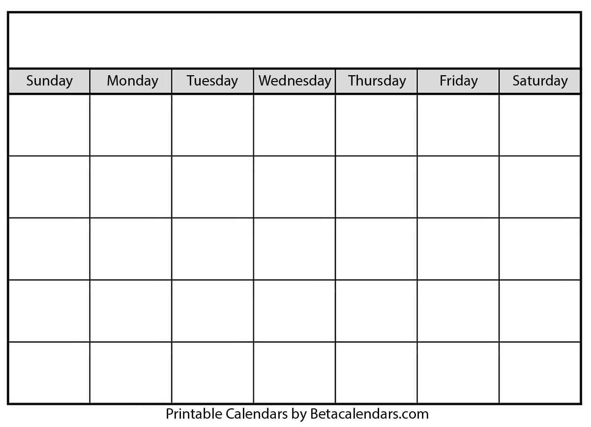 Blank Calendar – Beta Calendars With Regard To Blank Activity Calendar Template