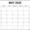 Blank Calendar Template May 2020 – Calep.midnightpig.co In Full Page Blank Calendar Template