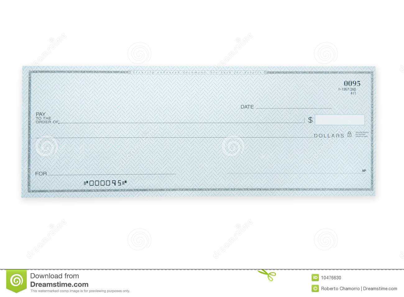 Blank Check Stock Photo. Image Of Finance, Deposit, Blank Regarding Blank Business Check Template