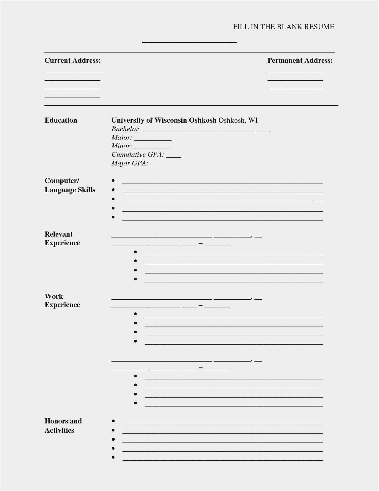 Blank Cv Format Word Download – Resume : Resume Sample #3945 Intended For Free Blank Cv Template Download