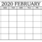 Blank February 2020 Calendar – Manage Work Activities | 12 Inside Blank Activity Calendar Template