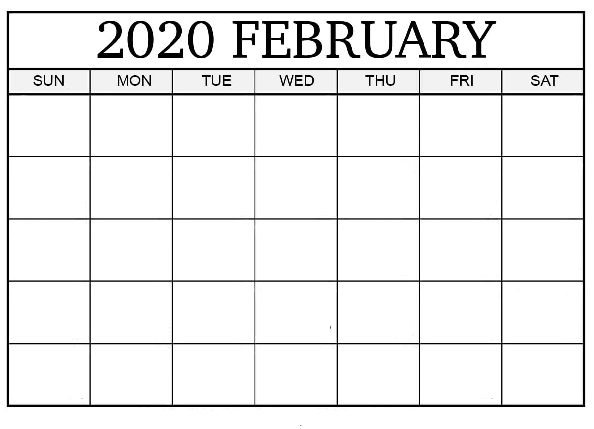Blank February 2020 Calendar – Manage Work Activities | 12 inside Blank Activity Calendar Template Blank February 2020 Calendar – Manage Work Activities | 12 Inside Blank Activity Calendar Template