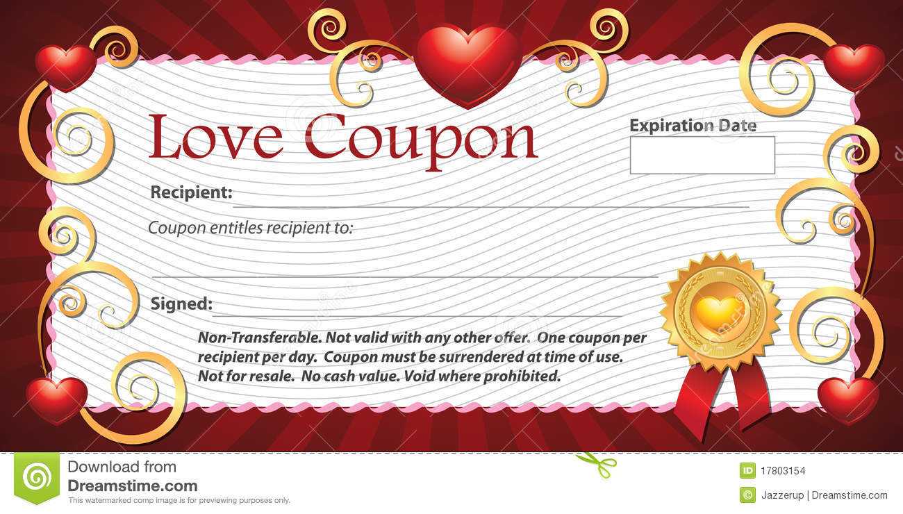 Blank Love Coupon Stock Illustration. Illustration Of Intended For Love Coupon Template For Word