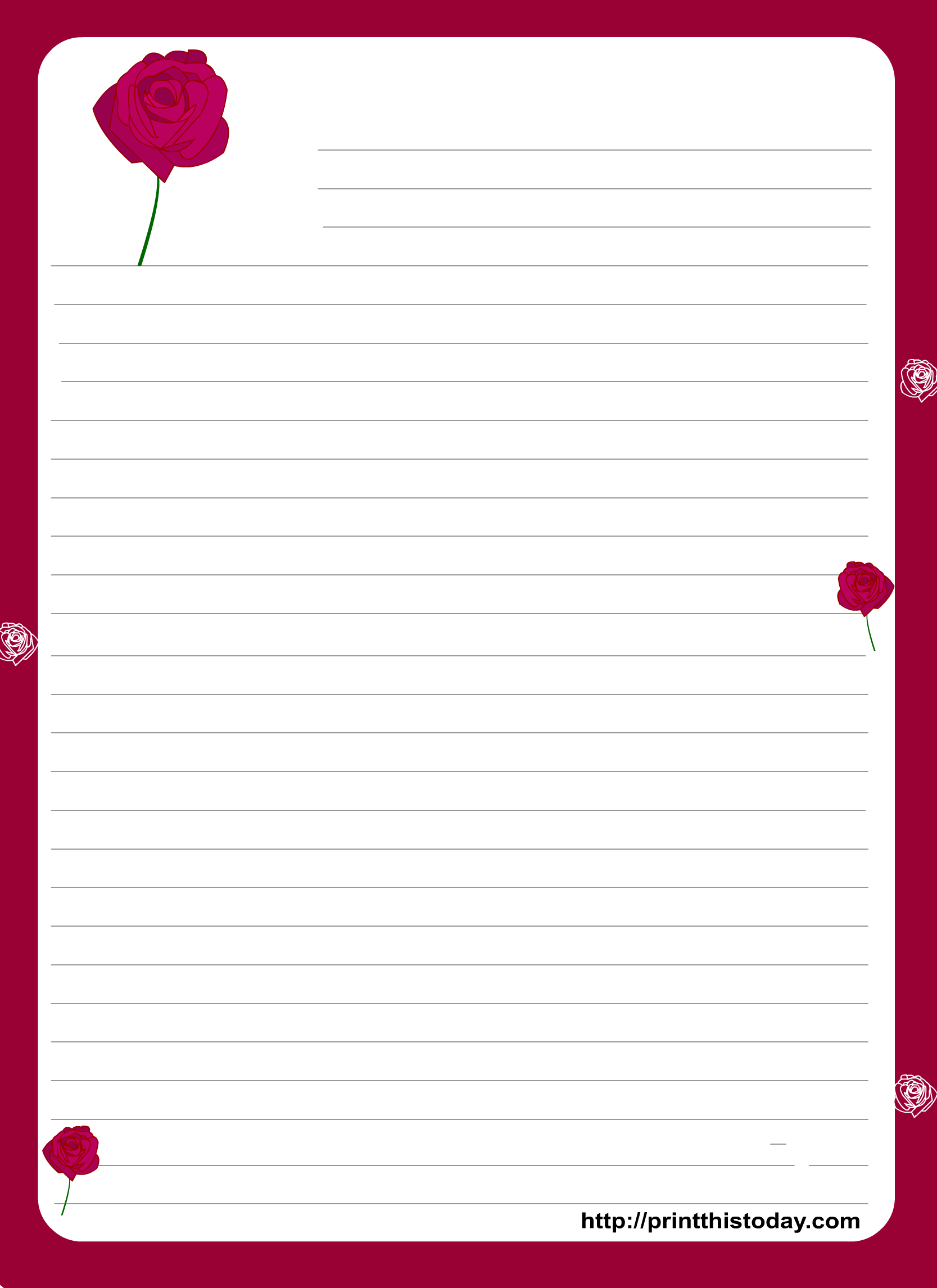 Blank Love Letter Template – Calep.midnightpig.co Intended For Blank Letter Writing Template For Kids