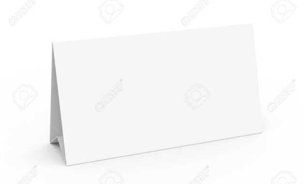 Blank Paper Tent Template, White Tent Card With Empty Space In.. inside Blank Tent Card Template